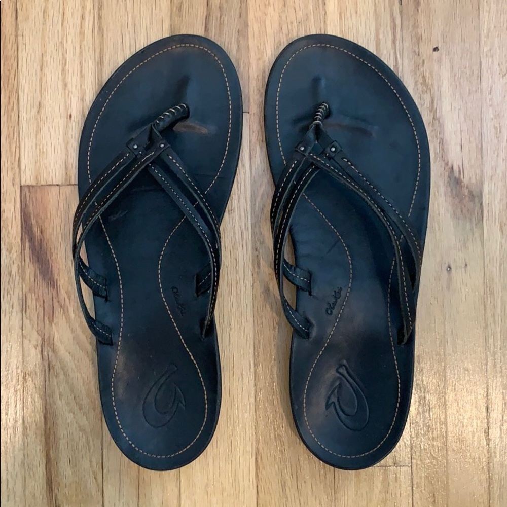 Olukai Leather Flip Flops